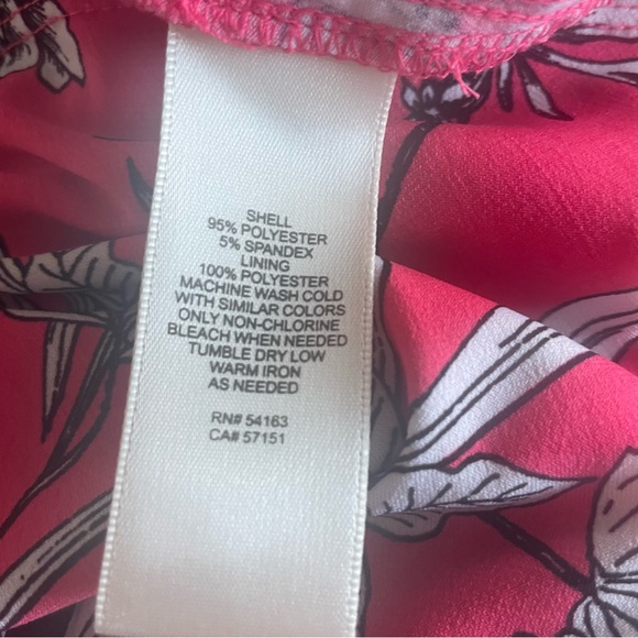 Eliza J Women's Surplice Blouson Dress Navy Blue Pink Jersey Flutter Hem Size 12 - Picture 4 of 5